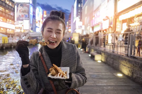 Osaka local foodie tour in Dotonbori and Shinsekai