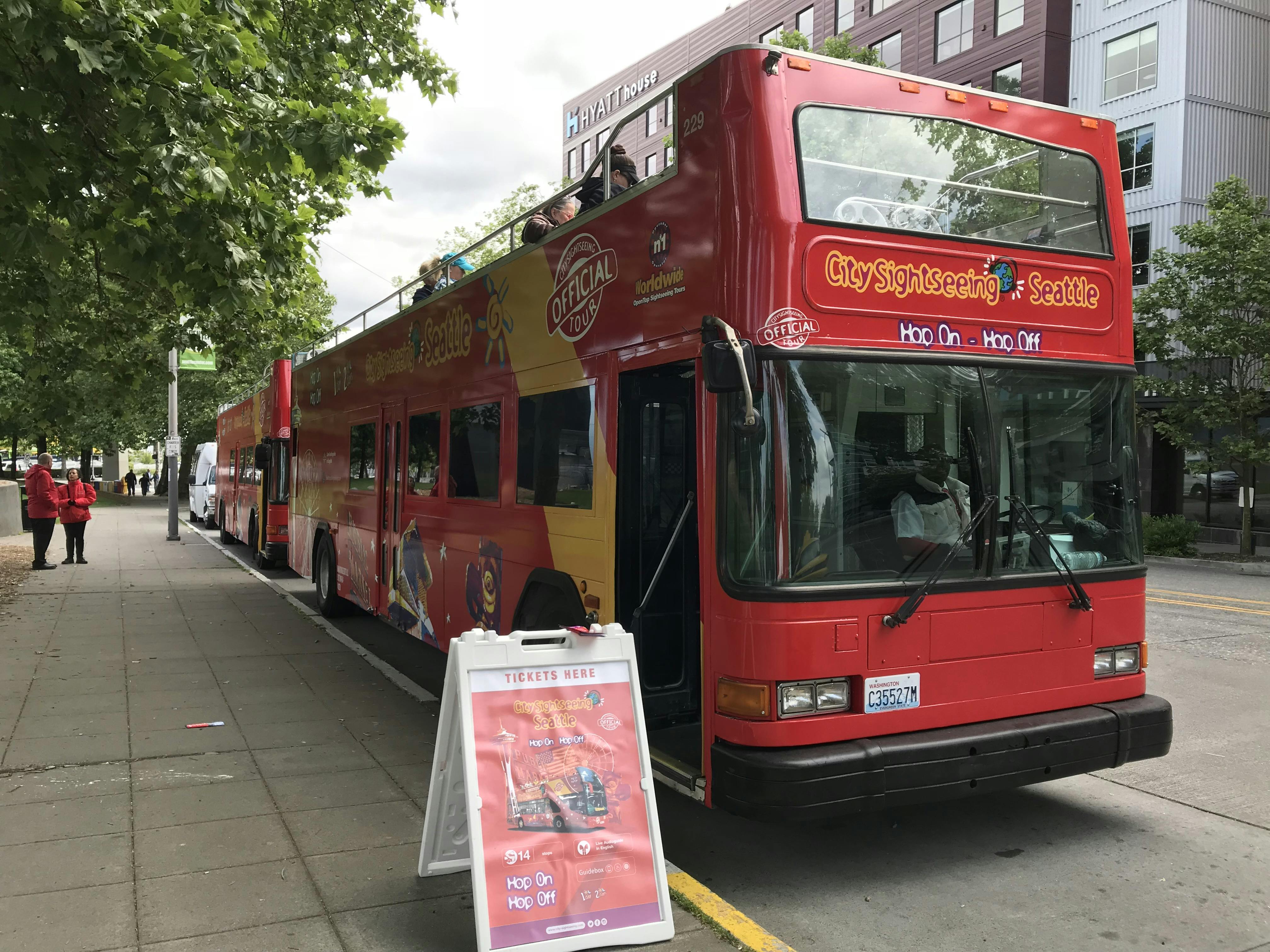City Sightseeing hop-on hop-off bus tour of Seattle