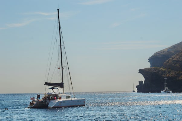Semi-private catamaran day cruise in Santorini