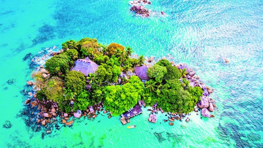 Wycieczka samolotem i helikopterem na wyspy Praslin i La Digue z Mahé