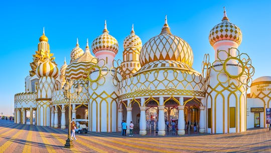 Miracle Garden, Global Village and Blue mosque Polish tour from Dubai