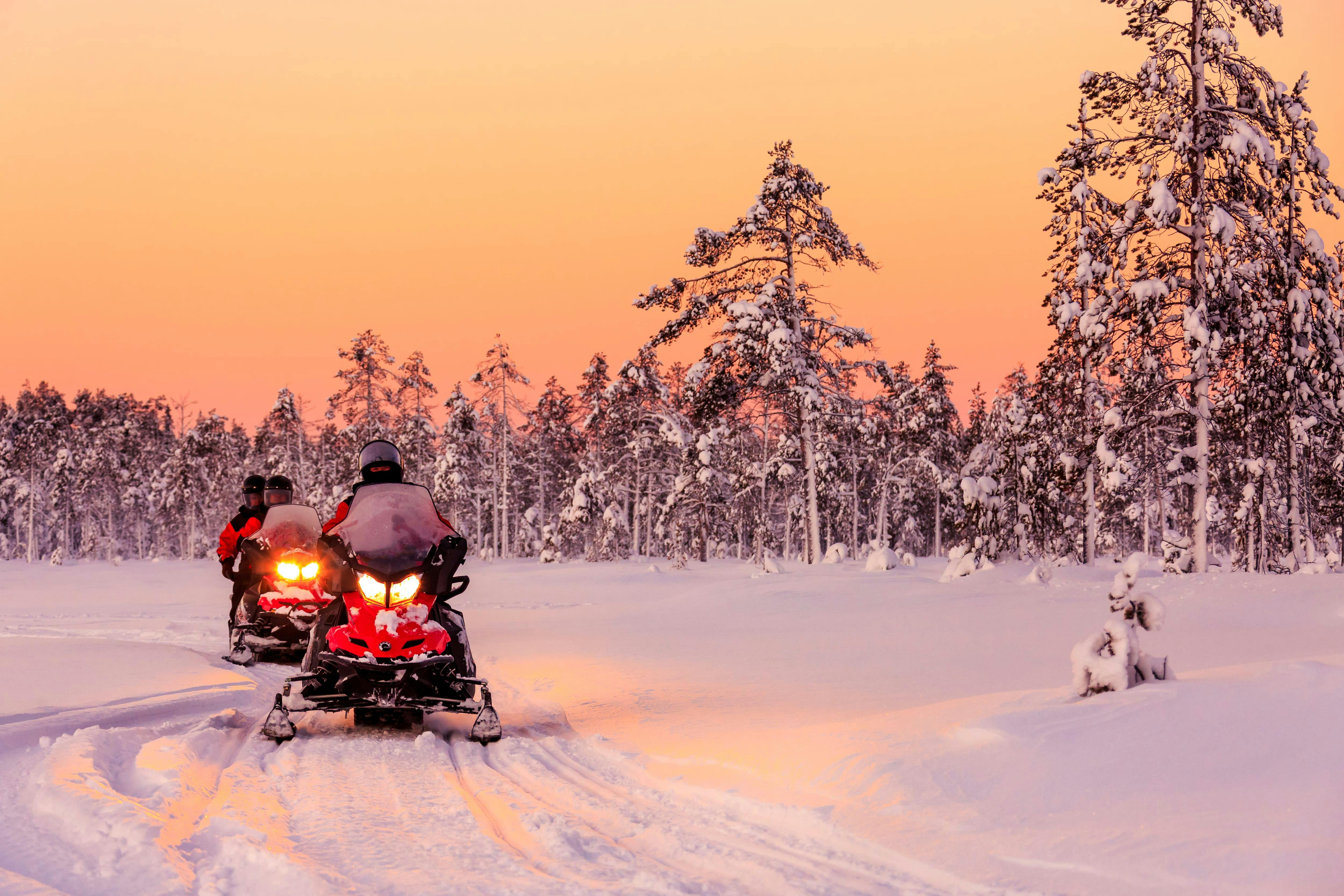 Excursión de un día en moto de nieve por Luosto