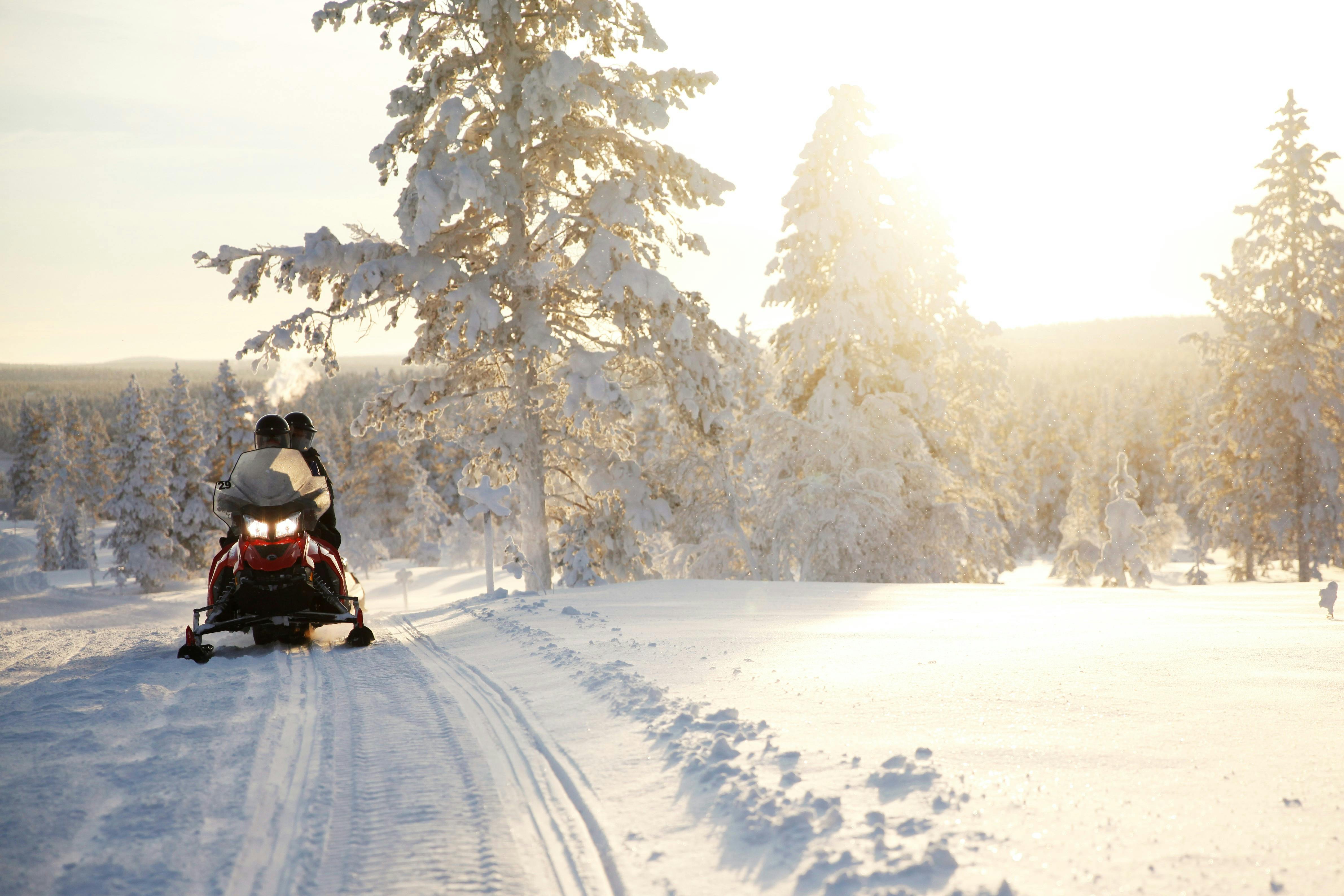 Schneemobilsafari im finnischen Lappland