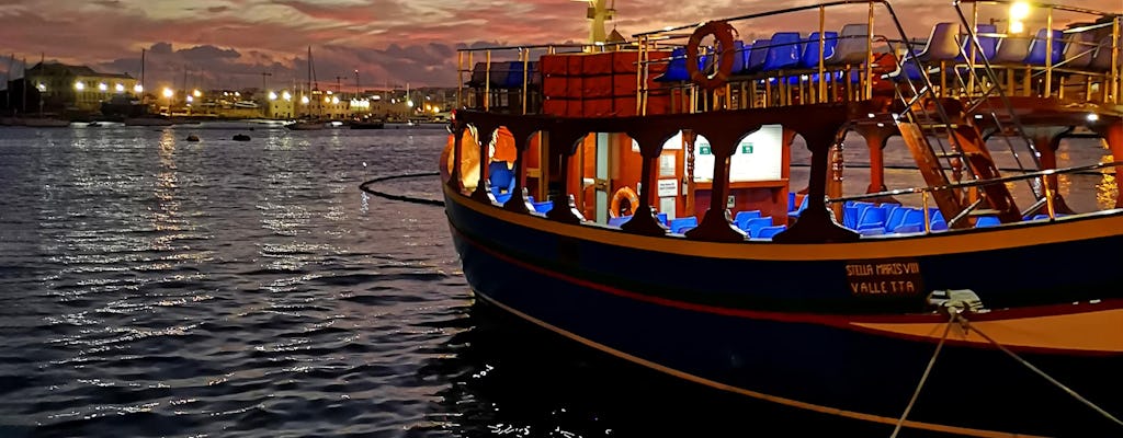 Valetta Zwei Häfen-Bootsfahrt bei Nacht