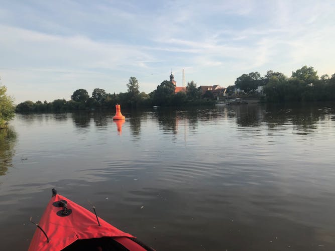 Guided kayak tour on the Neckar near Ladenburg