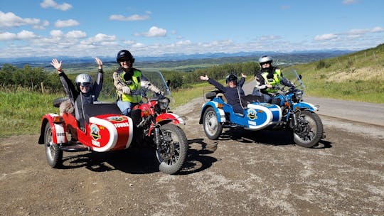Vintage Beiwagen-Motorradtour durch die Vorgebirgsregion nahe Calgary