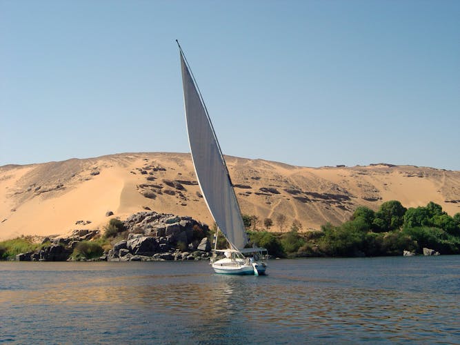 Aswan boat tour on a traditional felucca