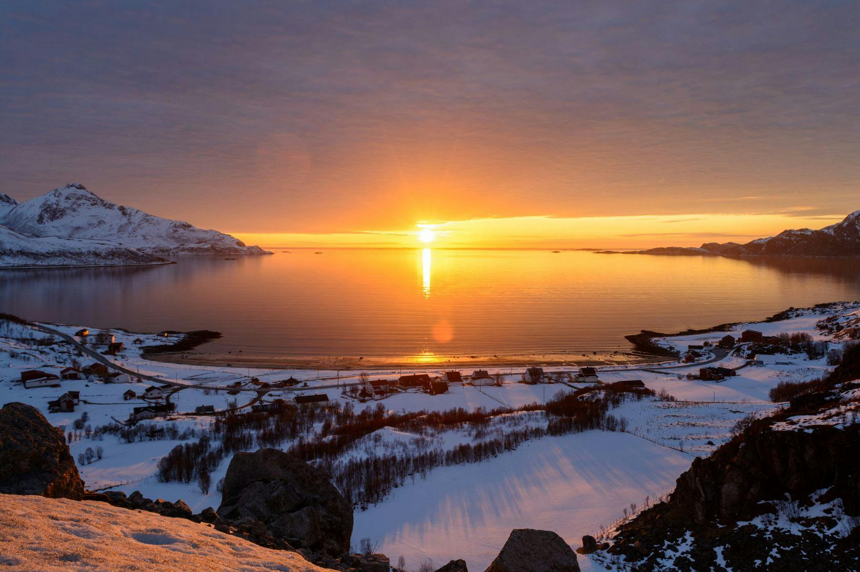 Wintertour durch den Kvaløya-Fjord