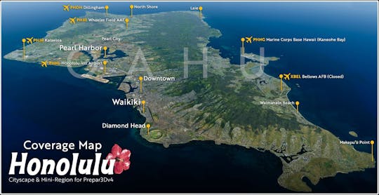 Simulador iFLY de cidade de Honolulu