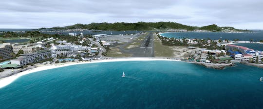 iFLY simulator St. Marteen's chilling beach