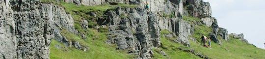 Rock climbing and abseiling in the Peak District