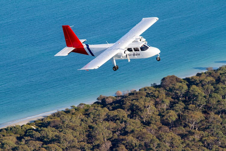 Wineglass Bay and Maria Island wildlife scenic flight tour with lunch