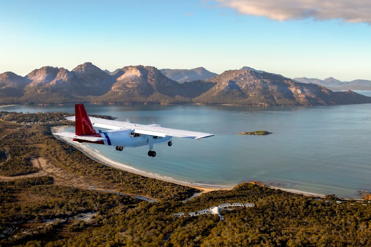 Wineglass Bay and Maria Island wildlife scenic flight tour with lunch