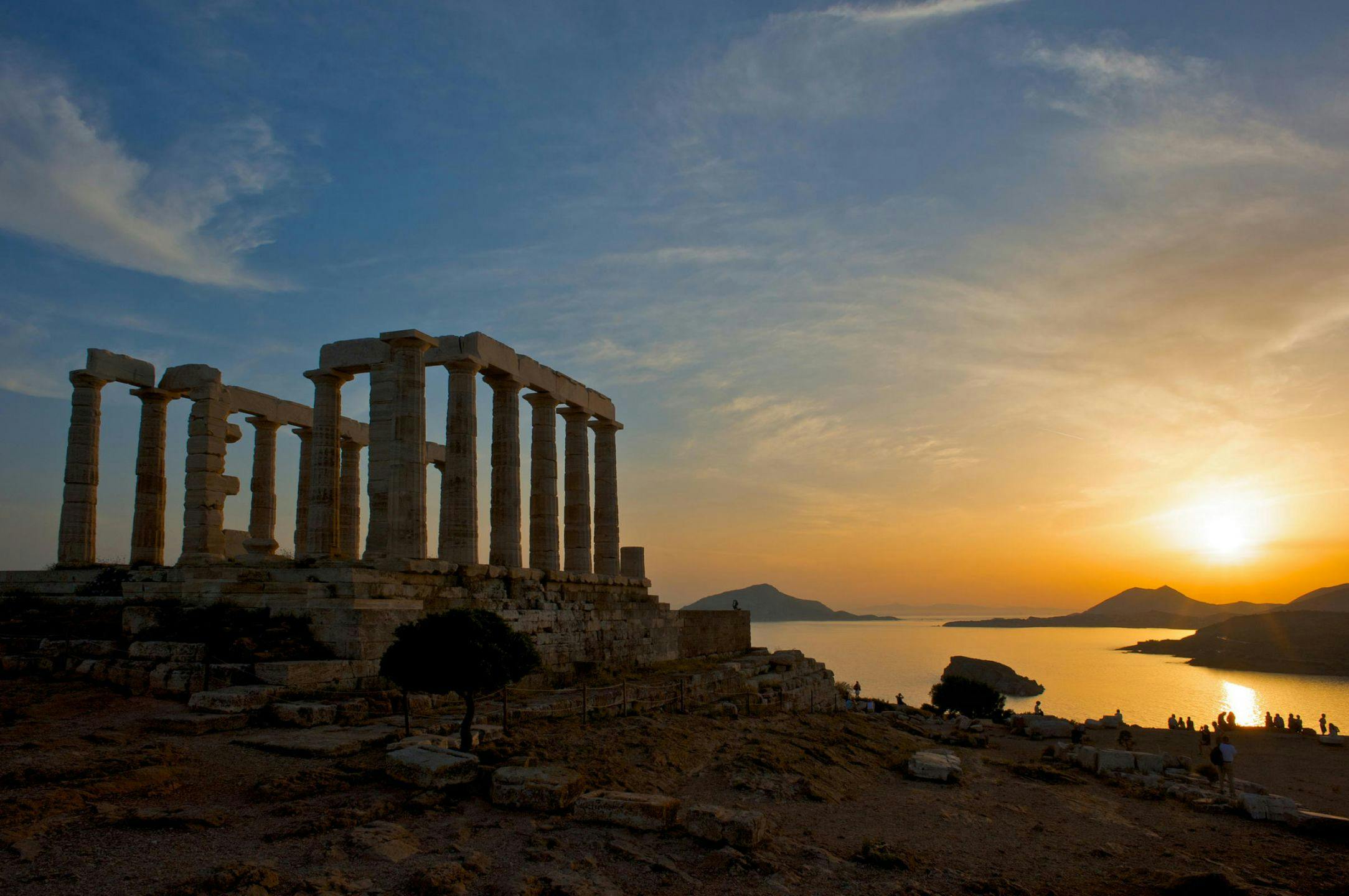 Swimming in the Aegean Sea and Sunset Sounio guided tour Musement