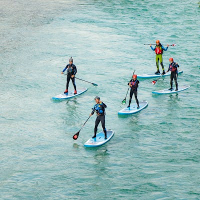 Soča Downriver stand up paddleboard tour avventuroso