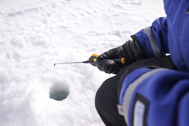 Snowmobile safari with ice fishing experience
