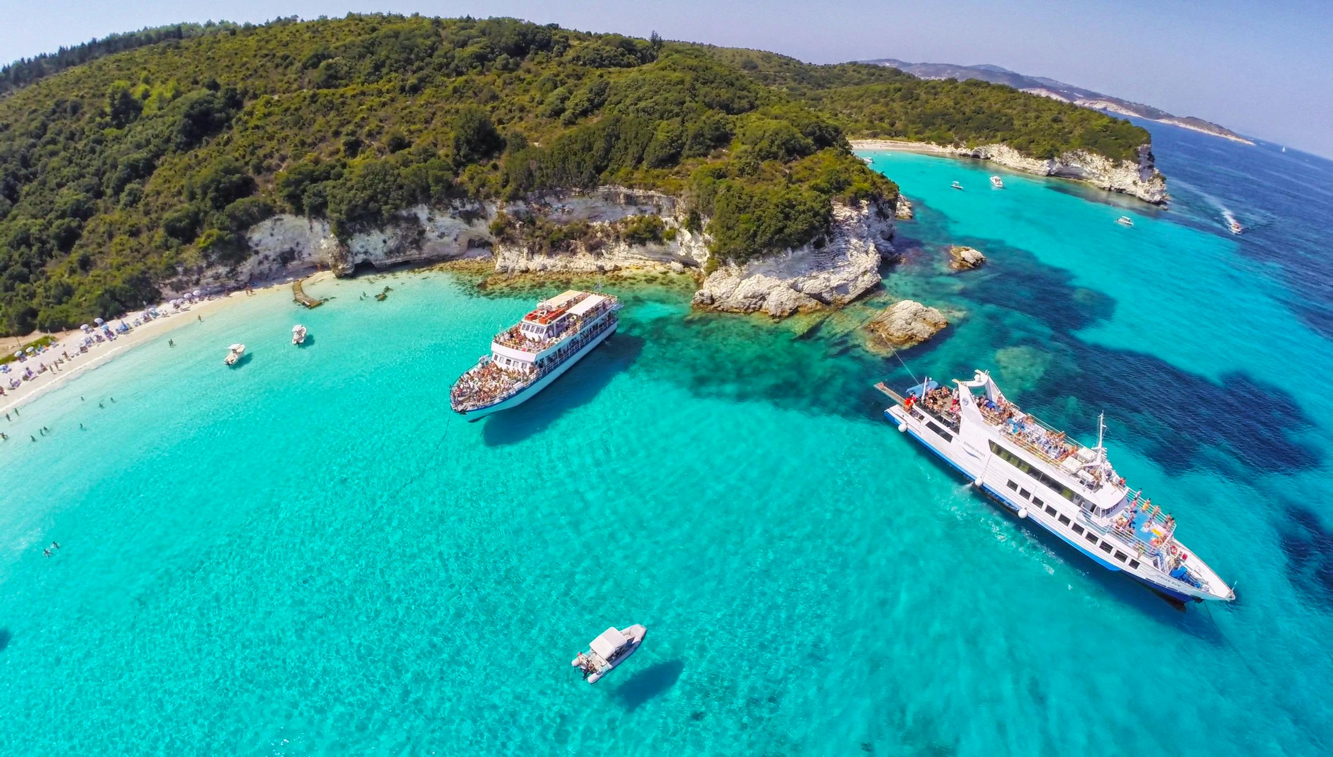 Paxos Antipaxos blue caves cruise from Corfu