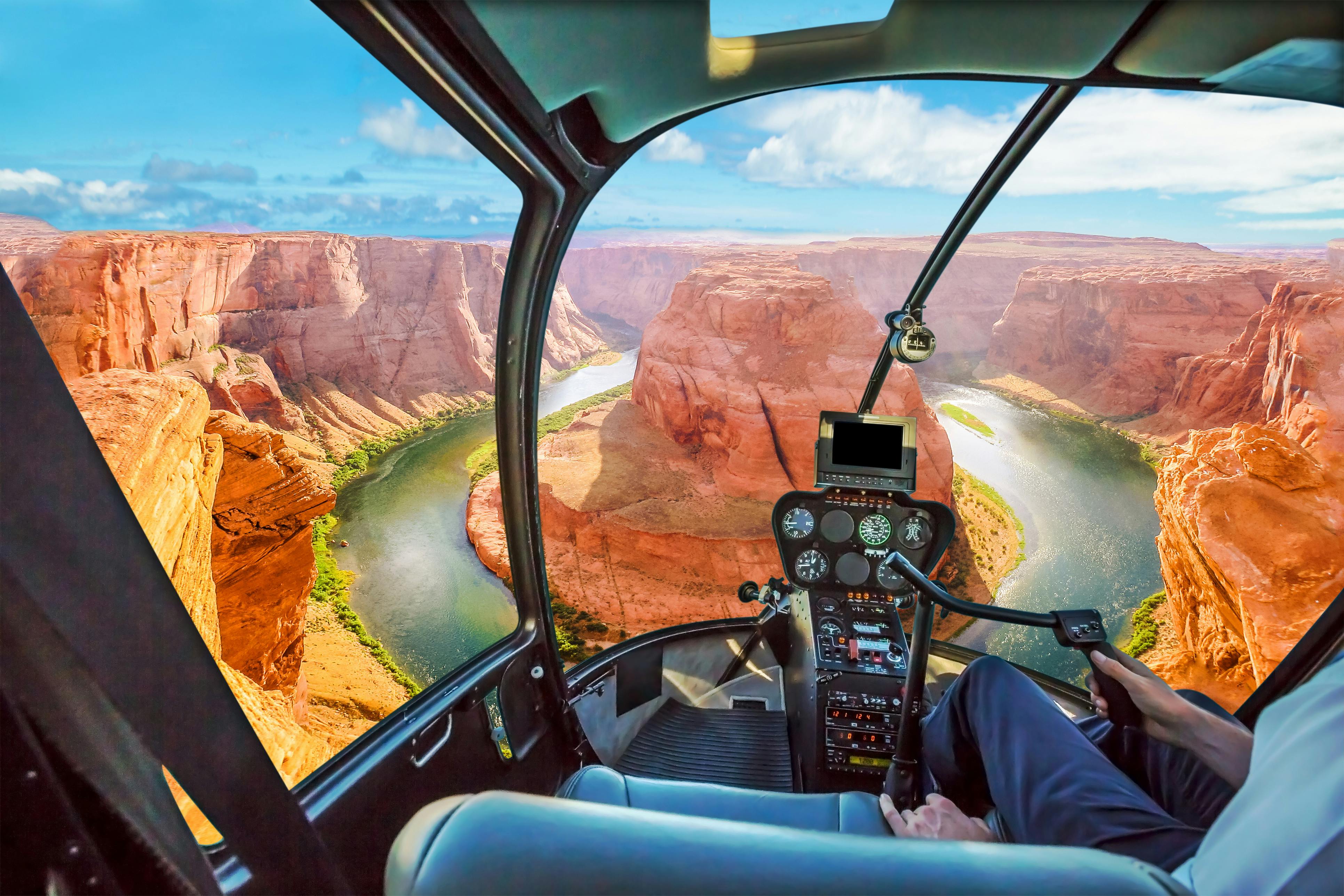 Helikoptervlucht over de South Rim van de Grand Canyon