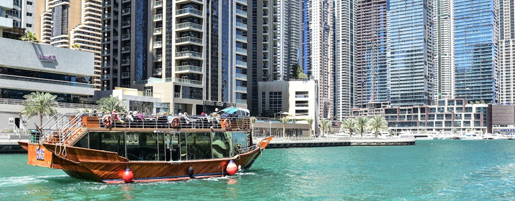 Dubai Marina royal dinner dhow cruise with optional transfer