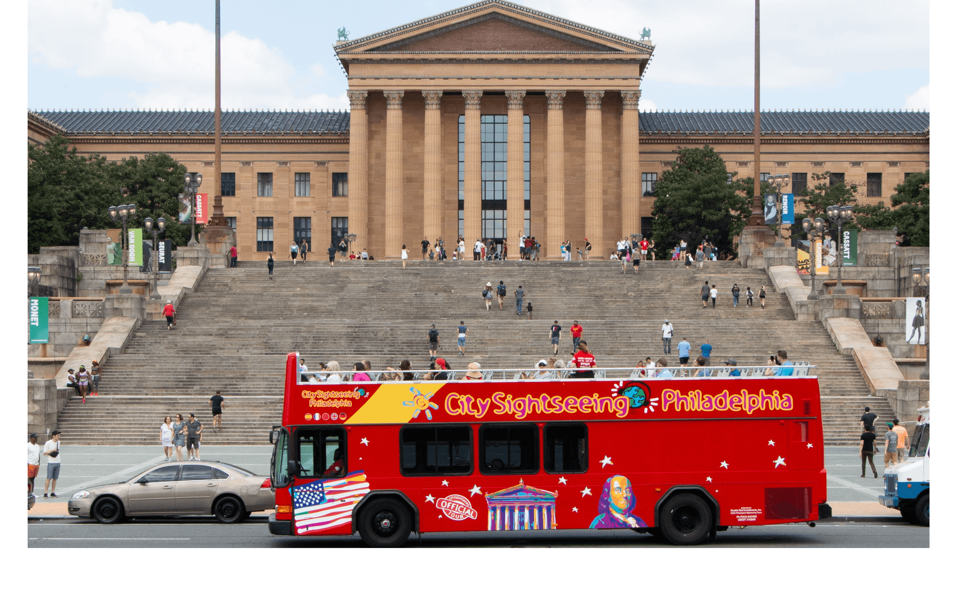 Stadtrundfahrt mit dem Hop-on-Hop-off-Bus durch Philadelphia