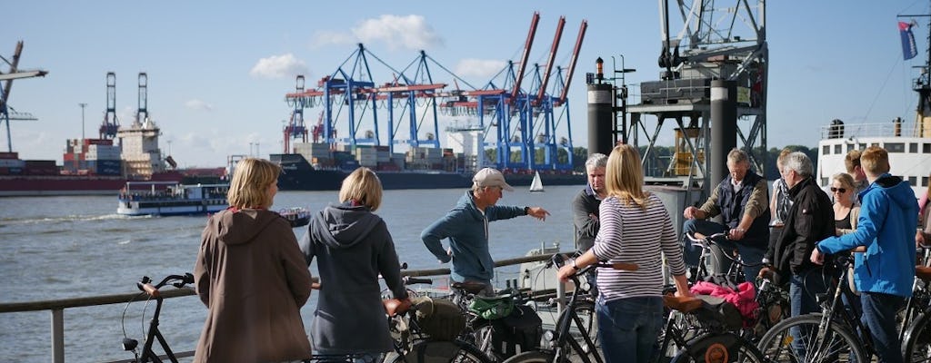 Passeio privado de bicicleta guiado ao longo do rio Elba em Hamburgo