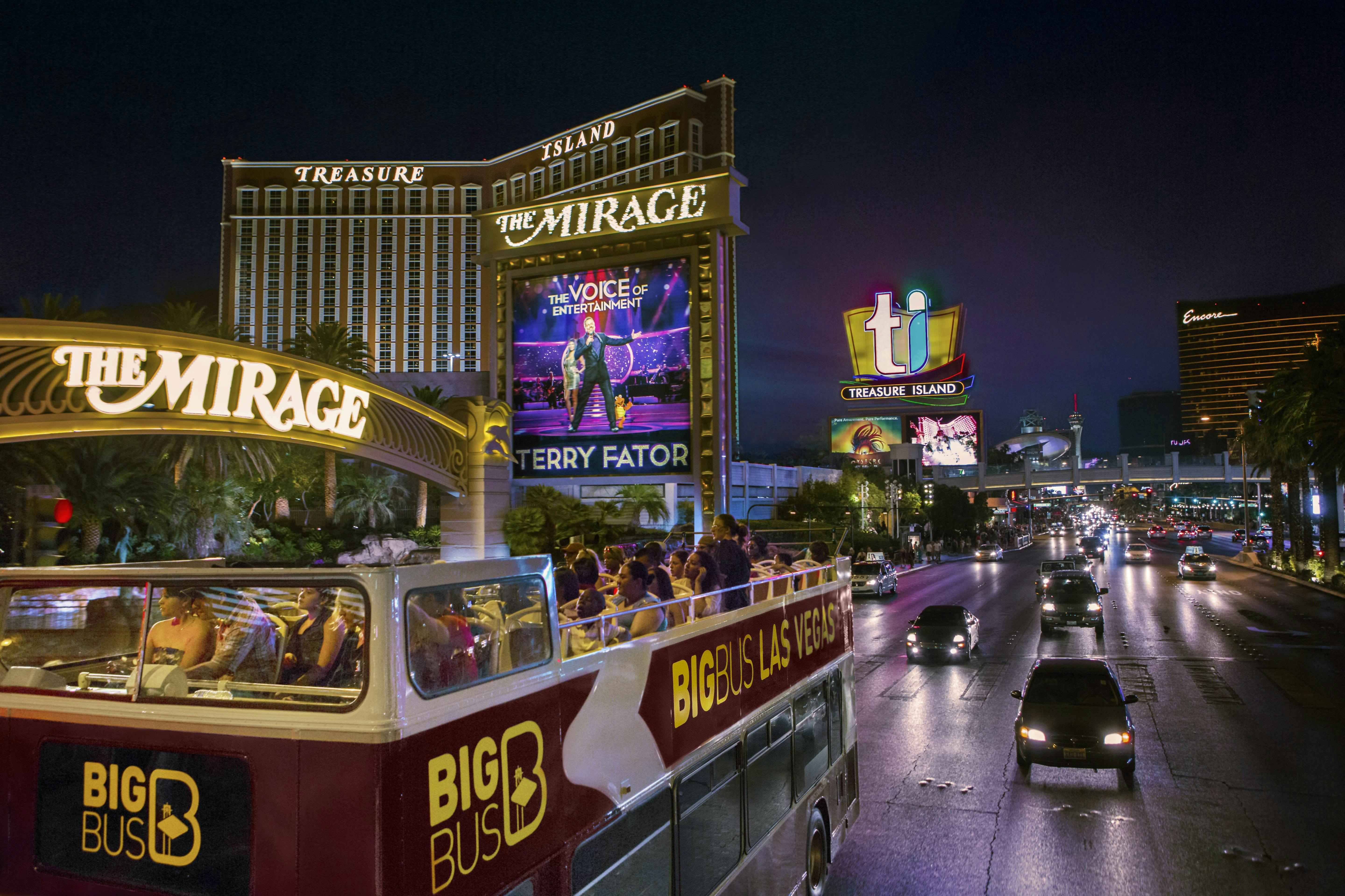 Tour notturno panoramico del Big Bus Las Vegas