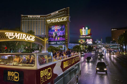 Visite panoramique nocturne de Las Vegas en Big Bus