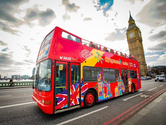 Ônibus hop-on hop-off da excursão pela cidade de Londres