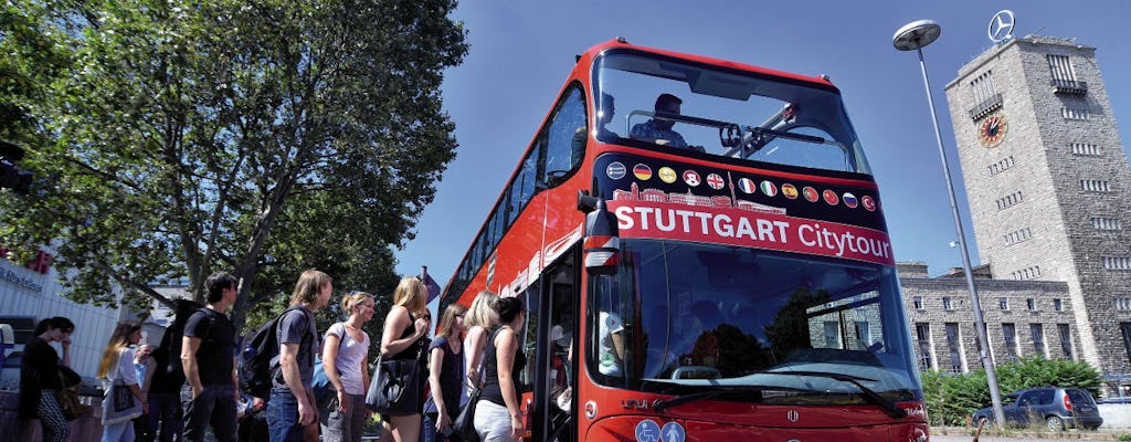 24-uur durende hop on, hop off-bustour door Stuttgart - blauwe route