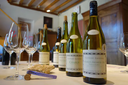 Sessão de degustação de vinhos Chablis no Domaine Clotilde Davenne