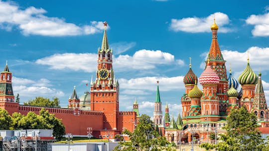 Moscow behind the scenes with entrance to St.Basil’s Cathedral