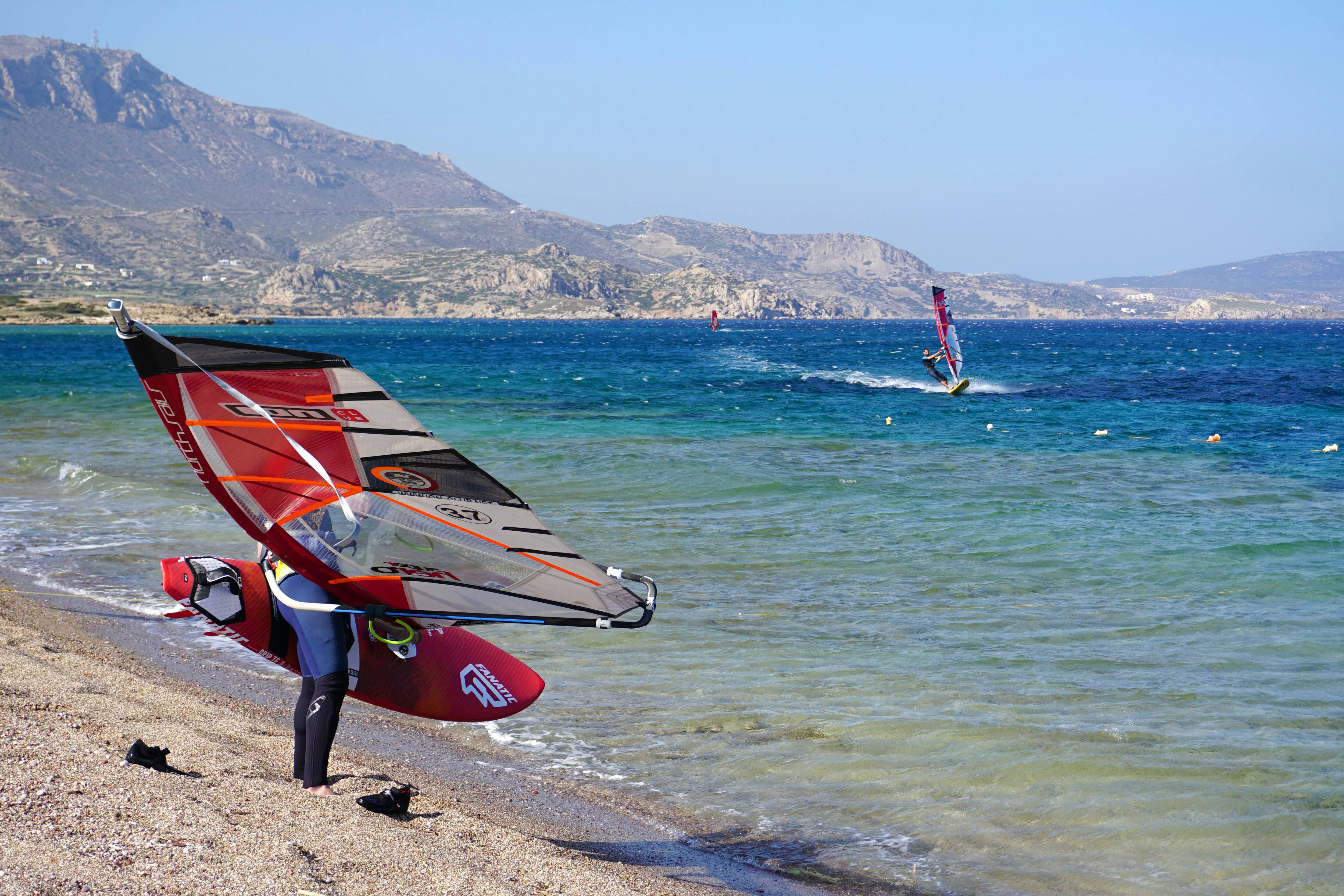 Windsurfing in Chicken Bay Karpathos