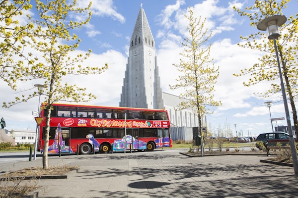 Excursão turística em ônibus panorâmico pela cidade de Reykjavik