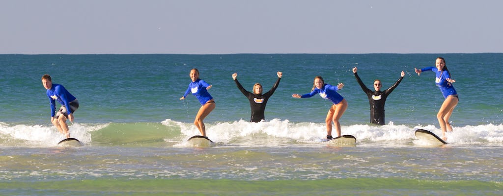 Surfing lesson for beginners at Surfers Paradise