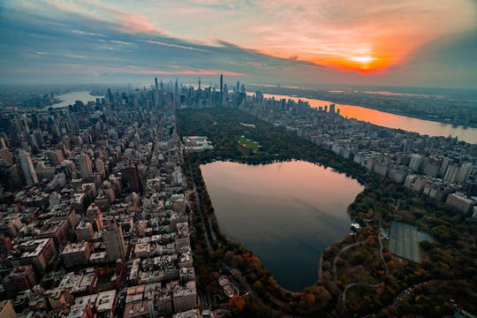 Privé-NYC-helikoptertour voor stellen vanuit Manhattan met champagnetoost