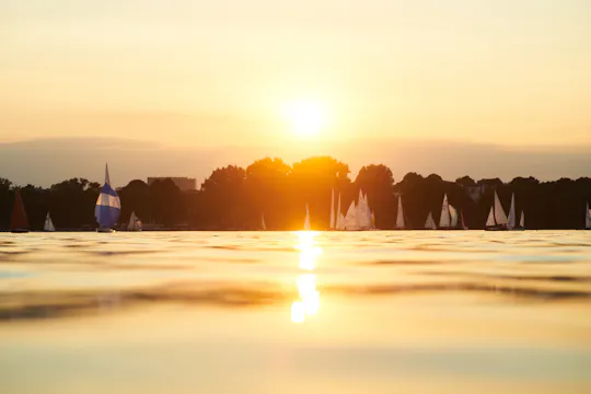 Gita in barca a vela al tramonto sull'Alster ad Amburgo