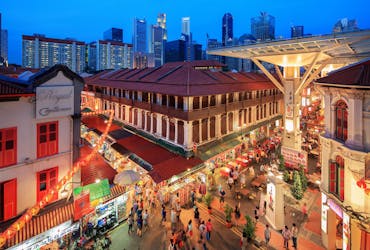 Twilight-wandeltocht in Singapore met een lokaal straatdiner