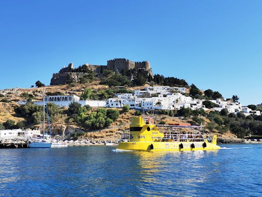 Crociera sottomarina con ippopotami a Lindos e bagno nella baia di Navarone