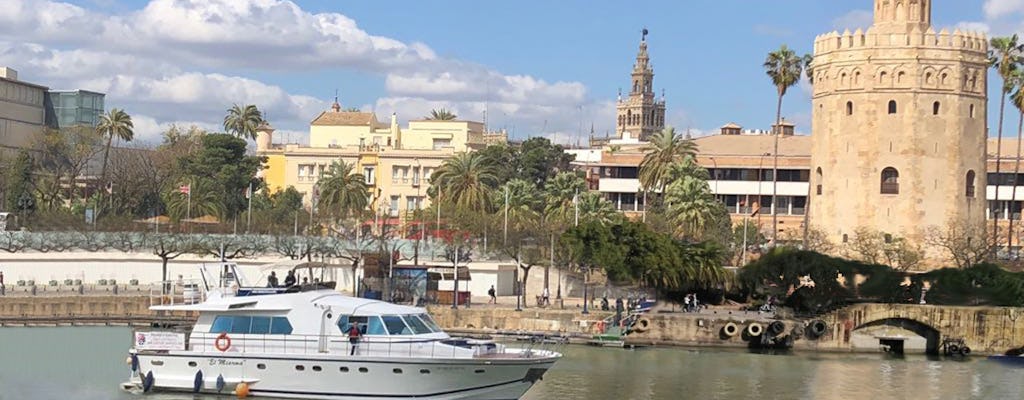 Passeio de iate ao longo do Guadalquivir em Sevilha