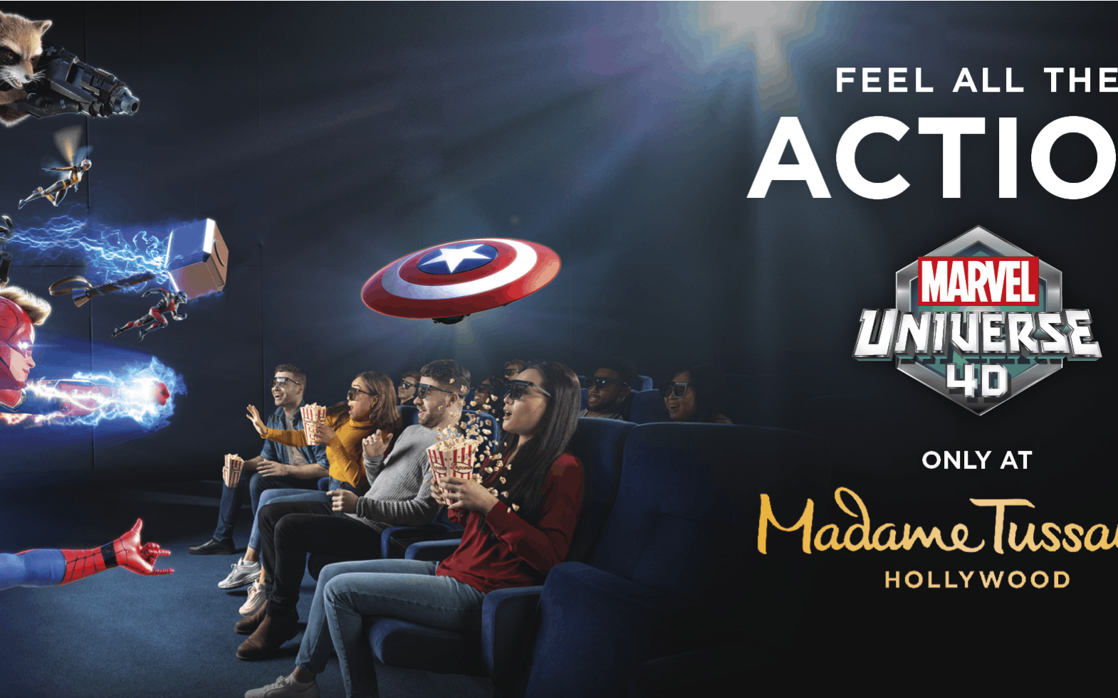 Madame Tussauds Hollywood admission tickets and Marvel 4D Musement