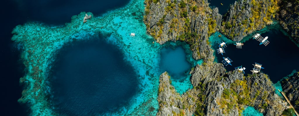 Excursión de día completo a la isla de Coron B con el lago Barracuda y la laguna gemela