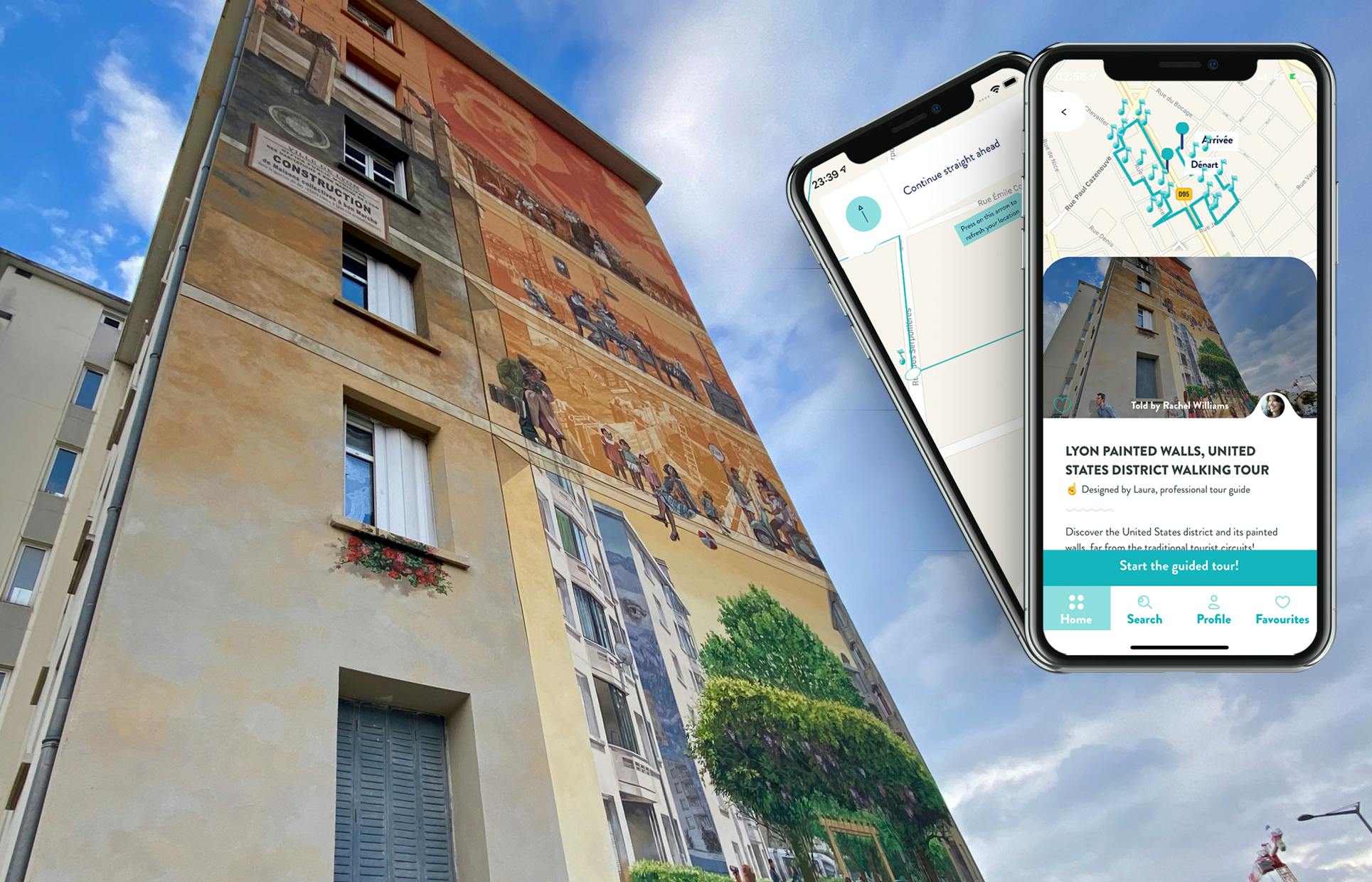 Audio tour dei murales nel quartiere degli Stati Uniti di Lione sul tuo smartphone