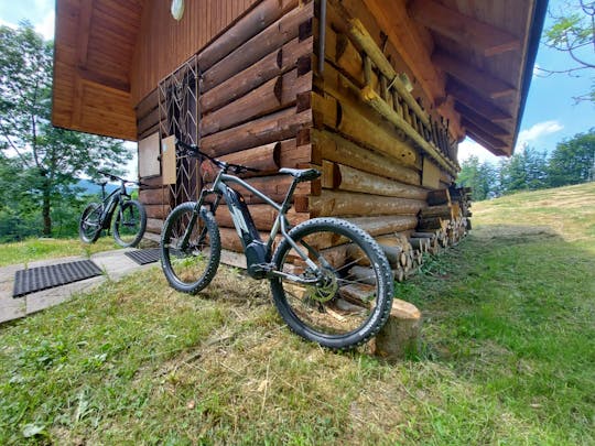 Passeio de bicicleta elétrica nas montanhas Beskidy com transporte de Katowice
