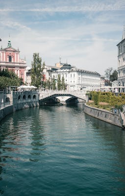 Fotogenes Ljubljana mit einem Einheimischen