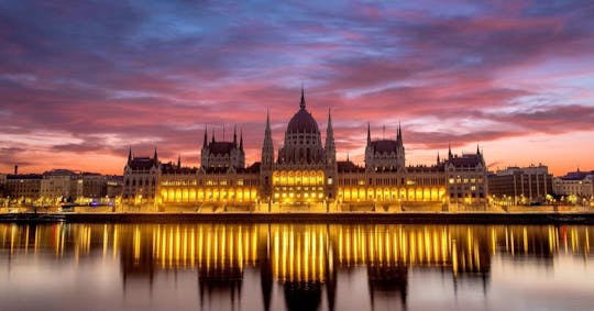 Panoramic Budapest evening cuise with city lights