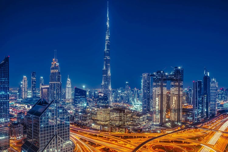 Dubai by night tour and dining experience at Burj Khalifa