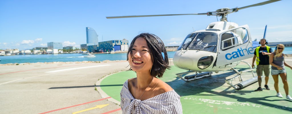 Barcelona 360º Skywalk: walking tour, helicopter and boat ride