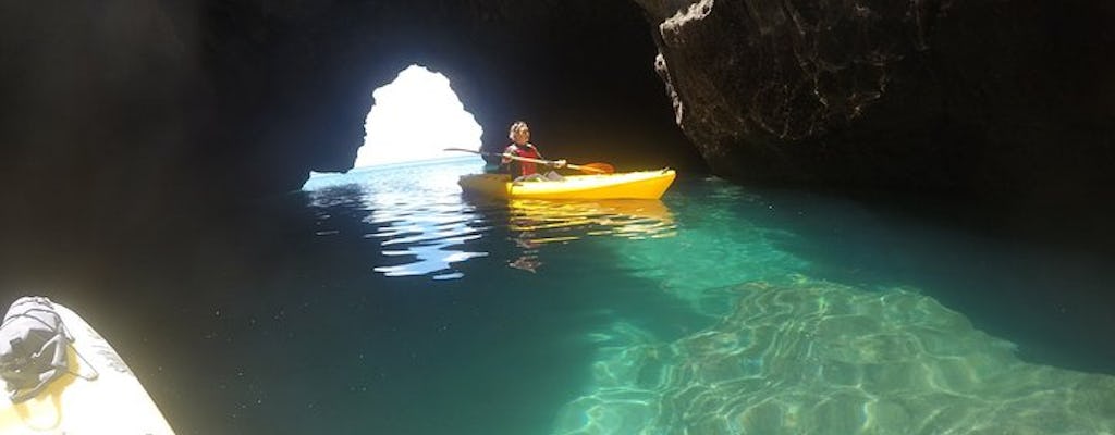 Guided kayak tour from Ingrina beach to the Barranco grottos