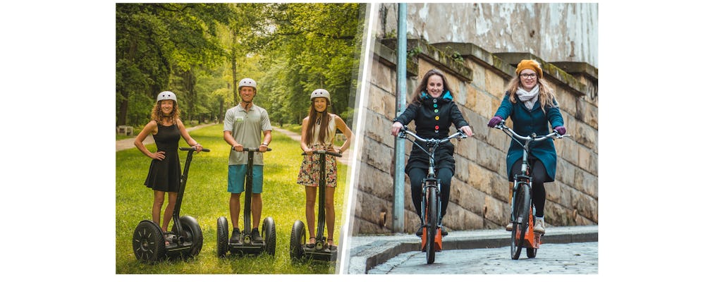Prag 4-stündige Kleingruppentour auf einem selbstbalancierenden Roller und E-Bike oder E-Scooter mit Abholung