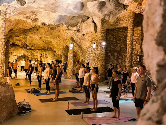 Cabaret cave yoga and guided hike at Yanchep National Park